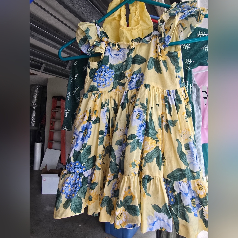 Janie and Jack Yellow and Blue Ruffled Sundress